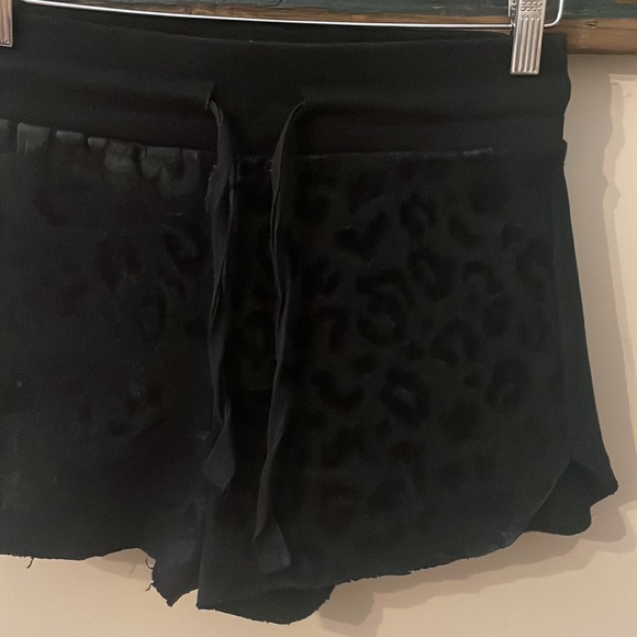 John John Black Burn-out Animal Print Jogging Shorts Size Small - Picture 5 of 15